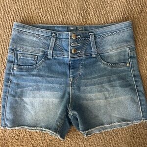 Girls high rise jean shorts